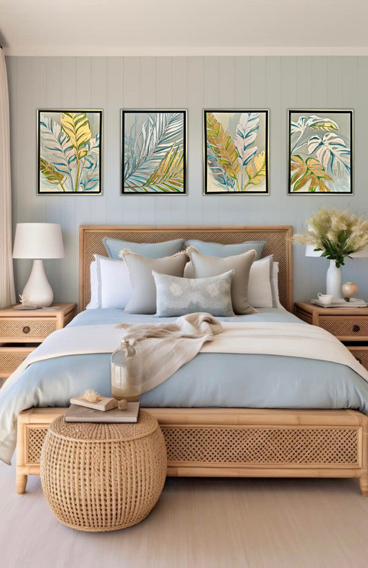“TROPICAL LEAVES“ 4pc set 18x24 inches each