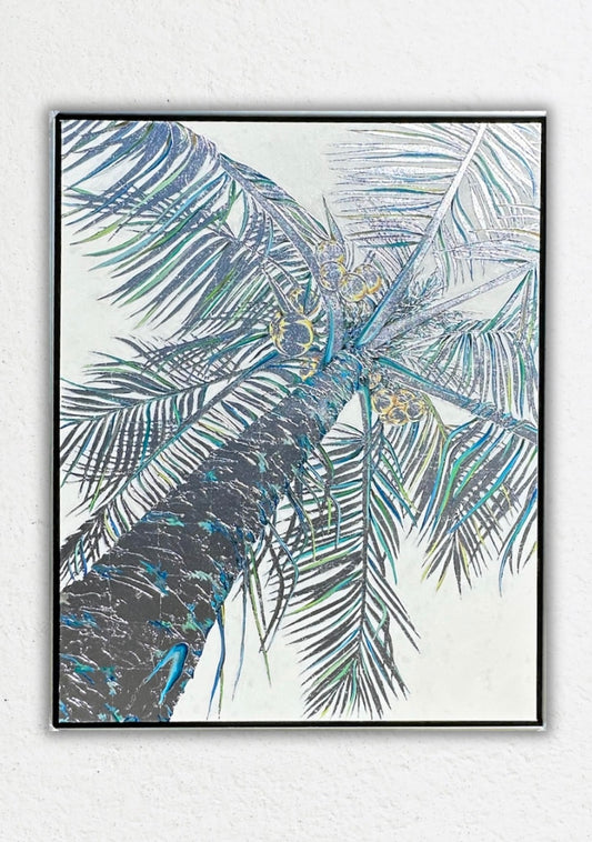 “SILVER PALM TREE “ 60x48 inches