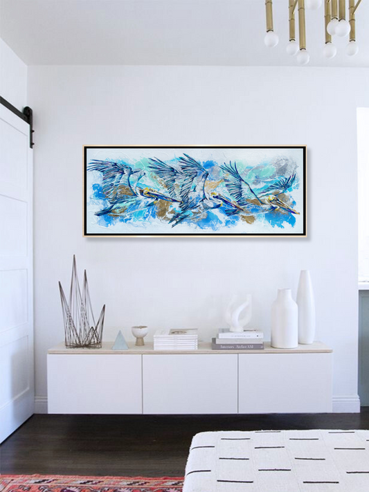 “Pelicans” 24x60 inches