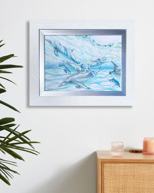 Framed Giclee print “Dolphins”