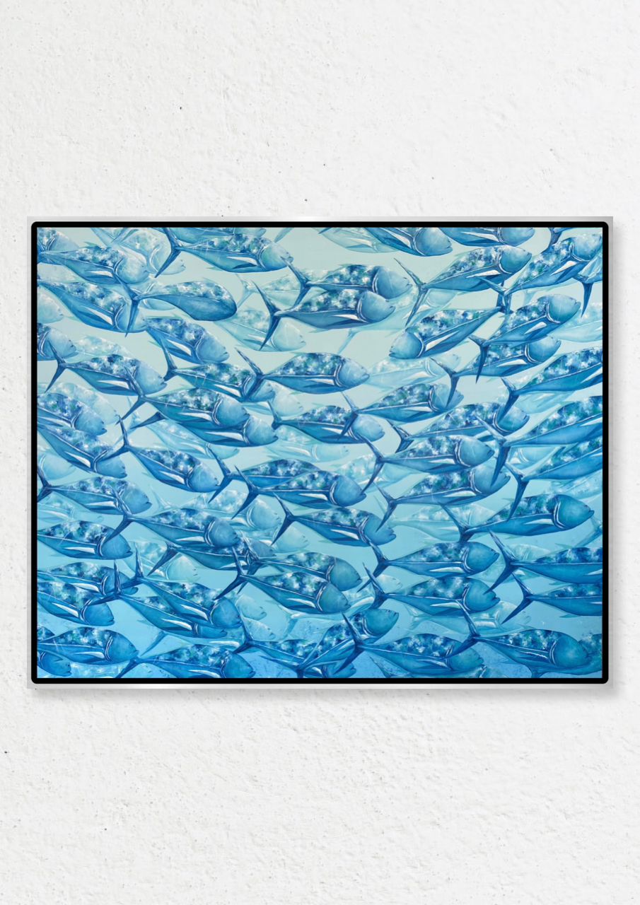 “Blue School of Fish” 48х60 inches