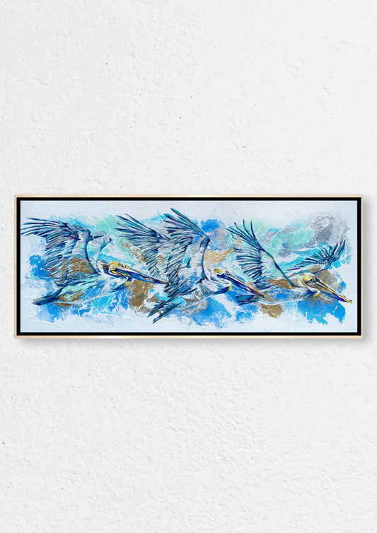 “Pelicans” 24x60 inches