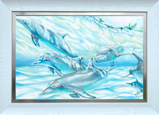 Framed Giclee print “Dolphins”