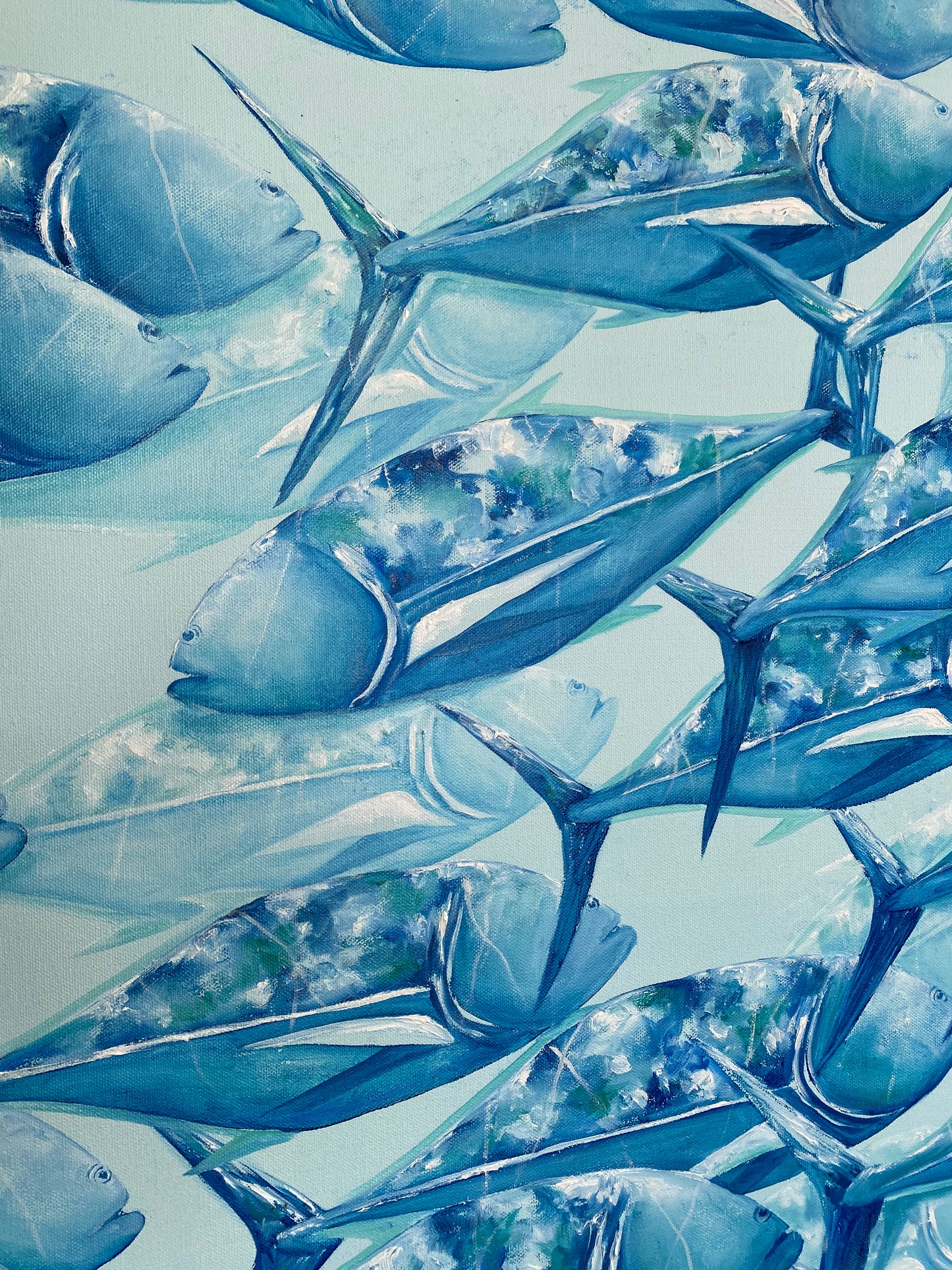 “Blue School of Fish” 48х60 inches