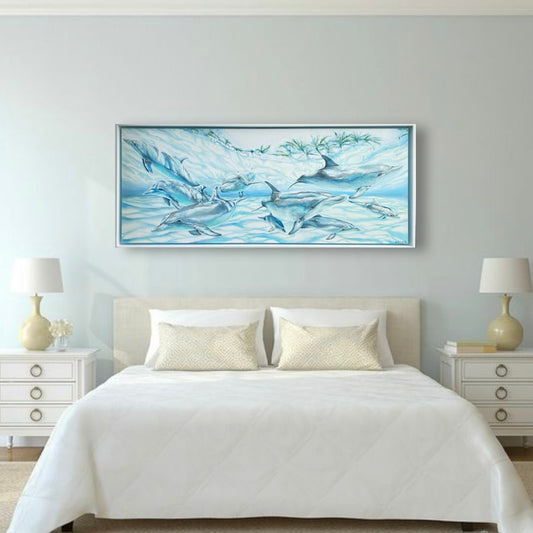 “Sunny Dolphins” 24x60 inches